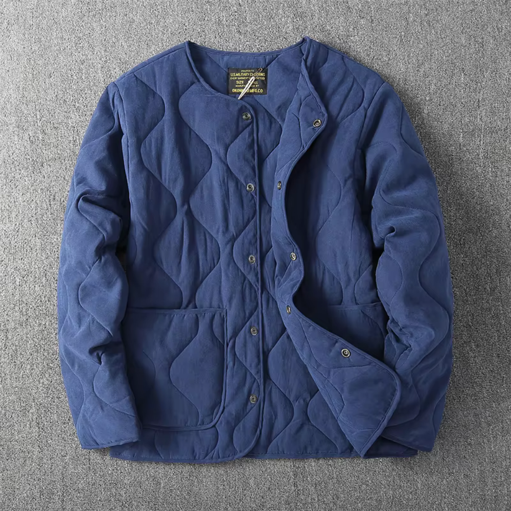 Drune | Kragenlose Steppjacke