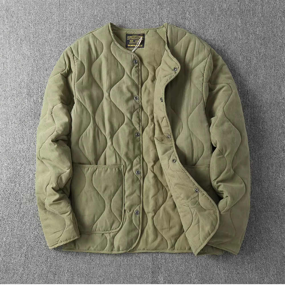 Drune | Kragenlose Steppjacke