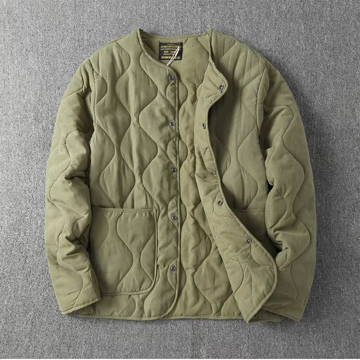 Drune | Kragenlose Steppjacke