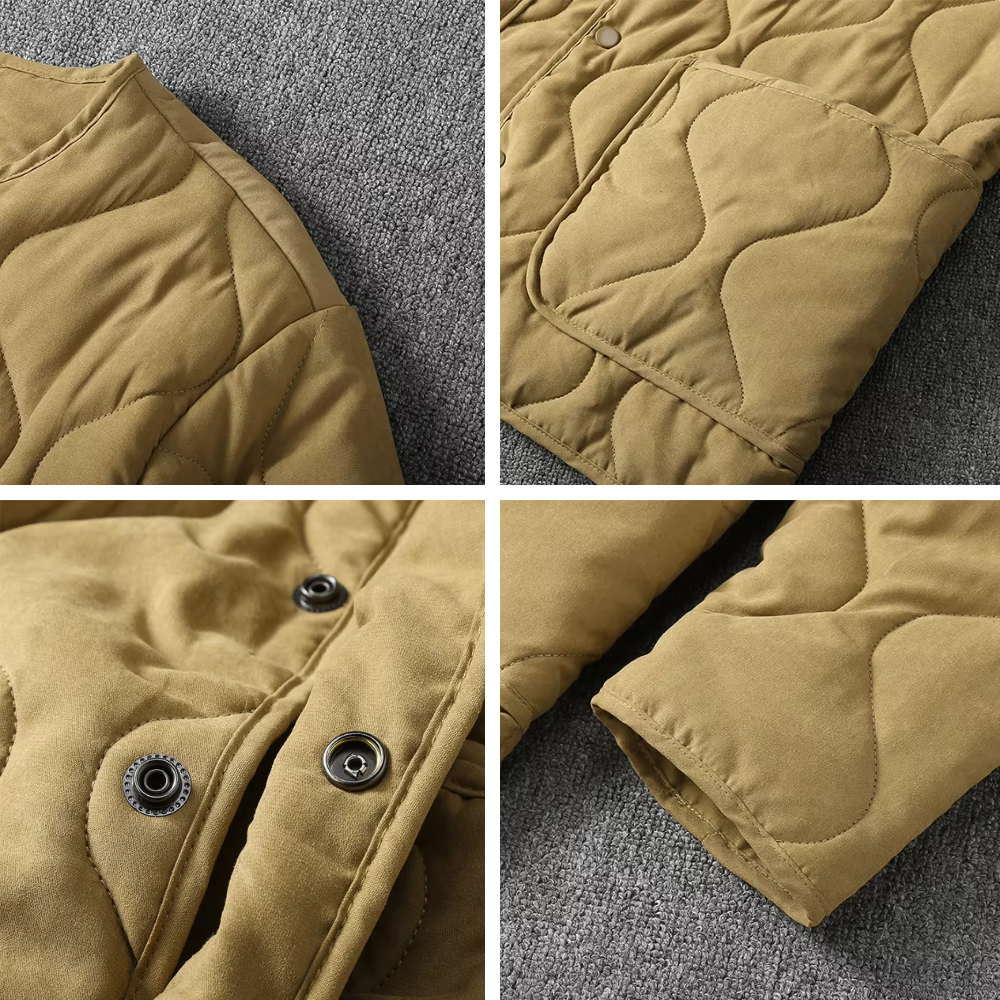 Drune | Kragenlose Steppjacke