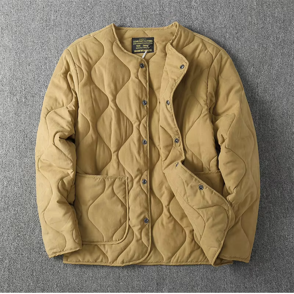 Drune | Kragenlose Steppjacke