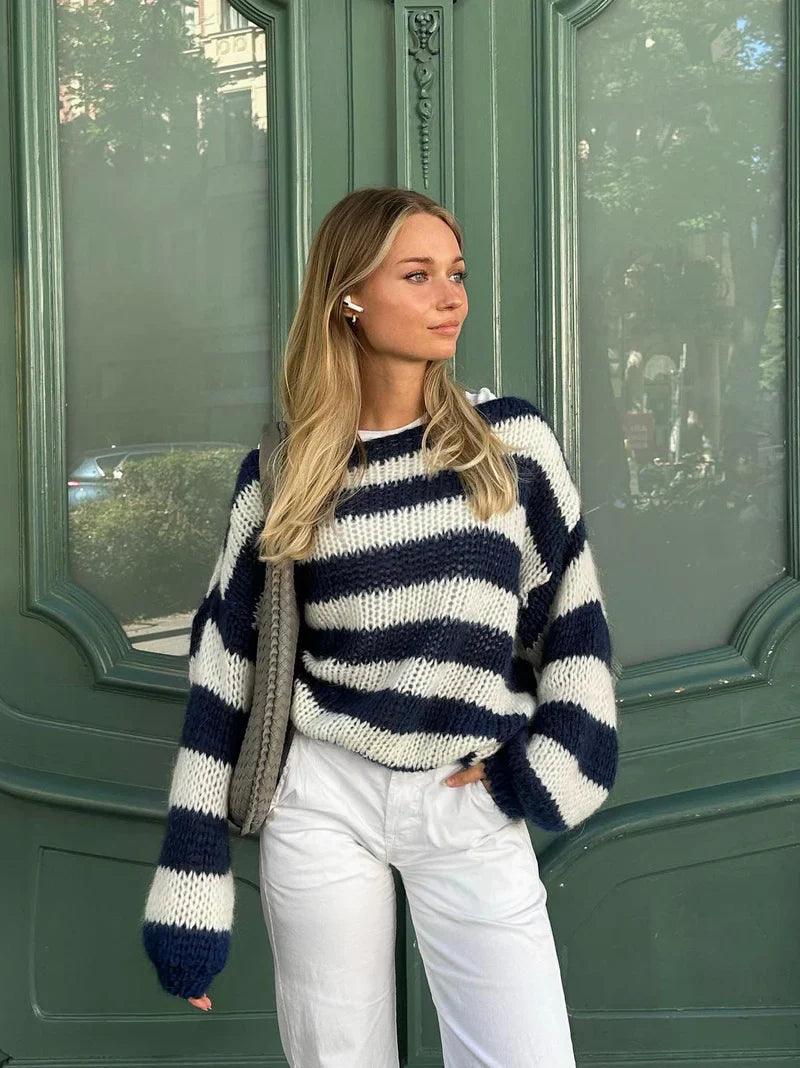 Drune | Off Shoulder Gestreifte Pullover Für Damen