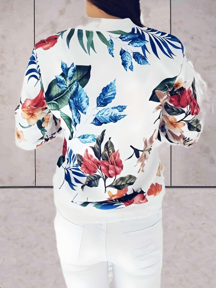 Drune | Wunderschön geschnittene Frühlingsjacke mit Reißverschluss und Blumenmuster