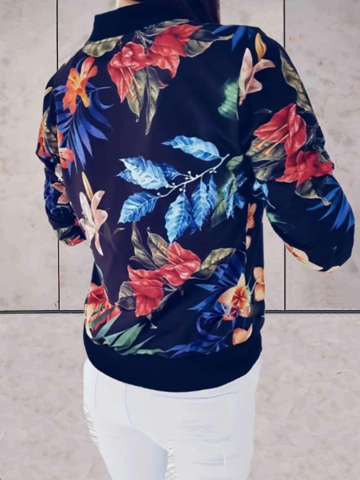 Drune | Wunderschön geschnittene Frühlingsjacke mit Reißverschluss und Blumenmuster