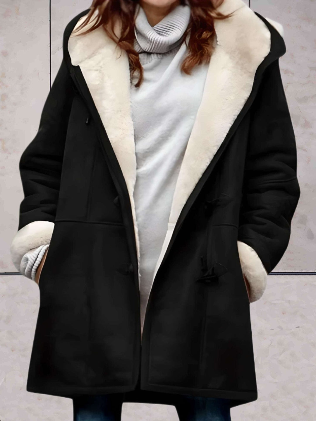 Drune | Shearling Kapuzenmantel - Gemütlich & Stylisch - Warm gefüttertes Design - Winter Komfort