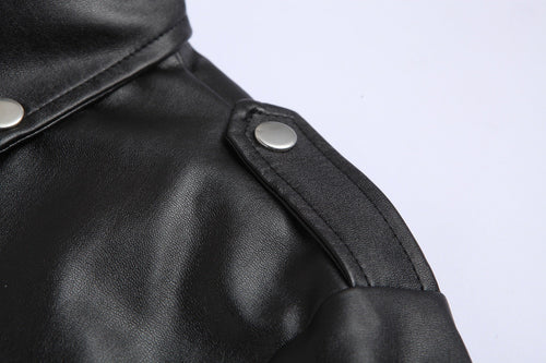 Drune | Slim Fit Leder Motorradjacke für Herren mit Stehkragen