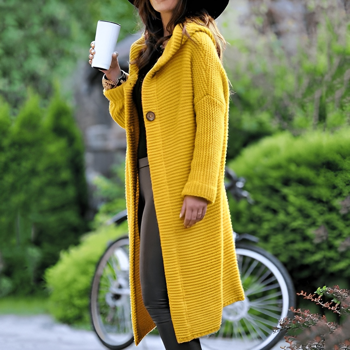 Drune | Eleganter Langer Cardigan Aus Strick