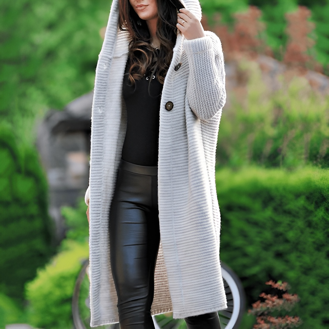 Drune | Eleganter Langer Cardigan Aus Strick