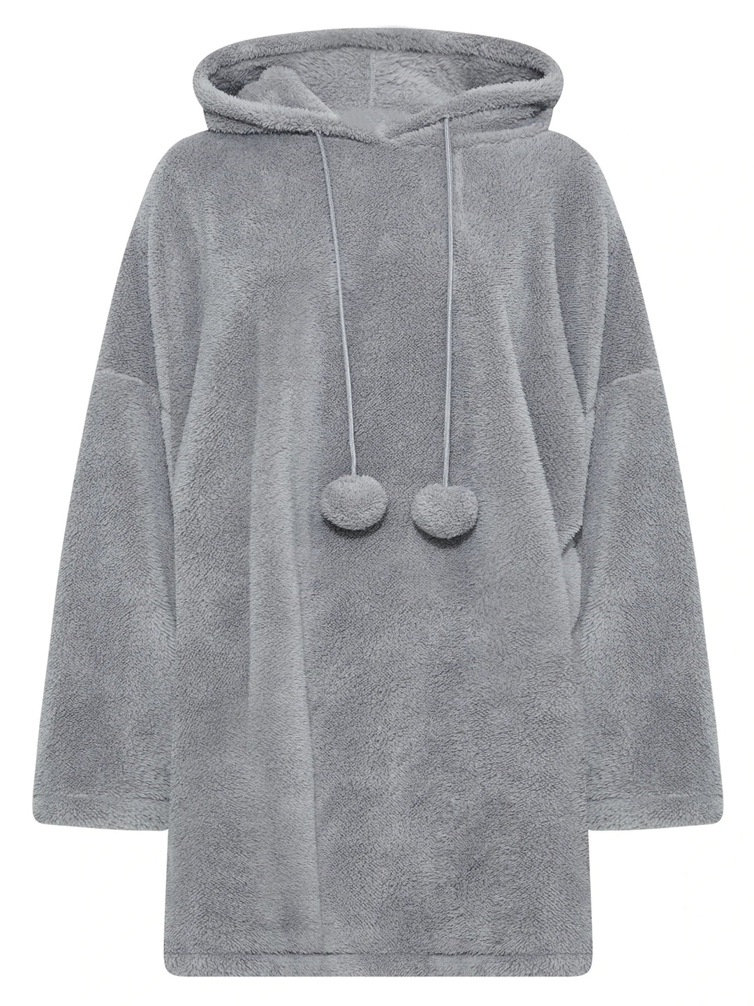 Drune | Snuggle Plus Übergrößen Teddy Hoodie Kleid