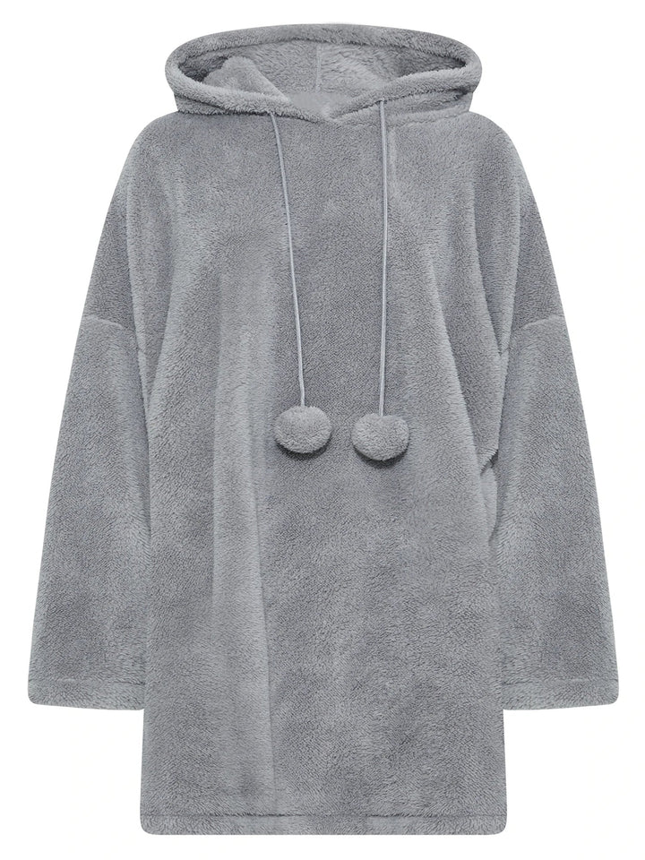 Drune | Snuggle Plus Übergrößen Teddy Hoodie Kleid