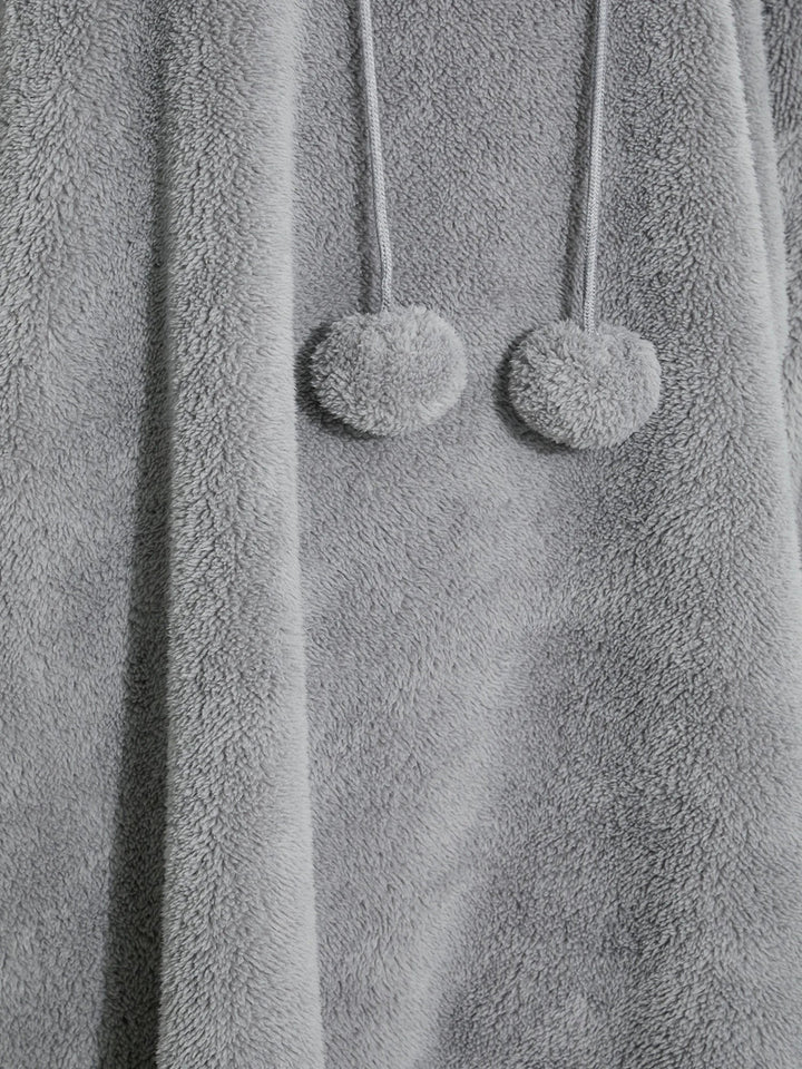 Drune | Snuggle Plus Übergrößen Teddy Hoodie Kleid
