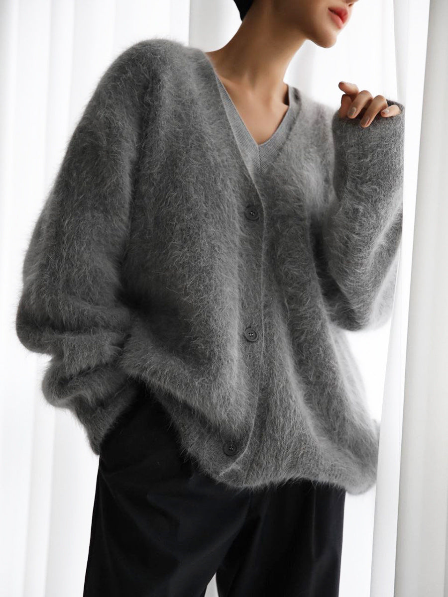 Drune | Damen Off-Shoulder Strickcardigan