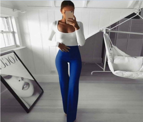 Drune | Schlichte Hohe Taille Schlagweite Schlanke Lange Lockere Hose