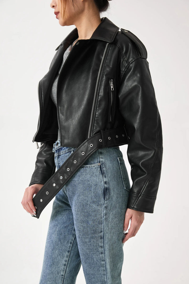 Drune | Kurz Geschnittene Bikerjacke - Vintage & Stilvoll