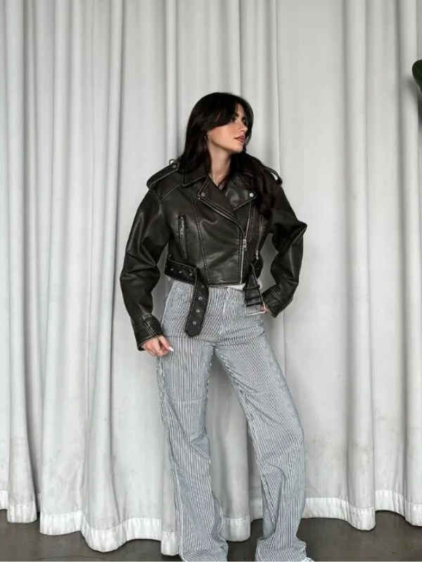 Drune | Kurz Geschnittene Bikerjacke - Vintage & Stilvoll