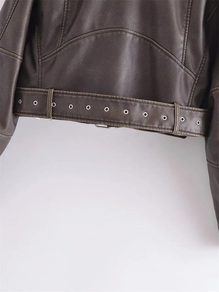 Drune | Kurz Geschnittene Bikerjacke - Vintage & Stilvoll