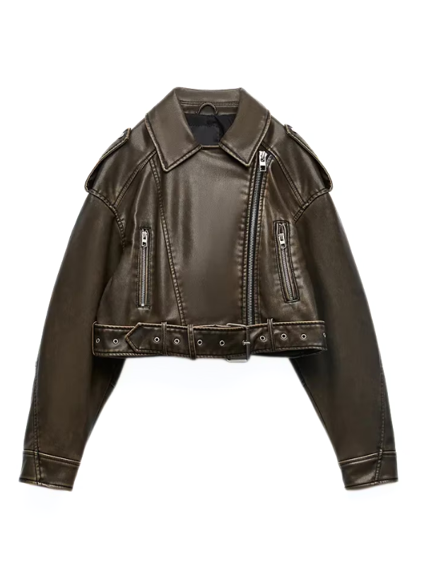Drune | Kurz Geschnittene Bikerjacke - Vintage & Stilvoll