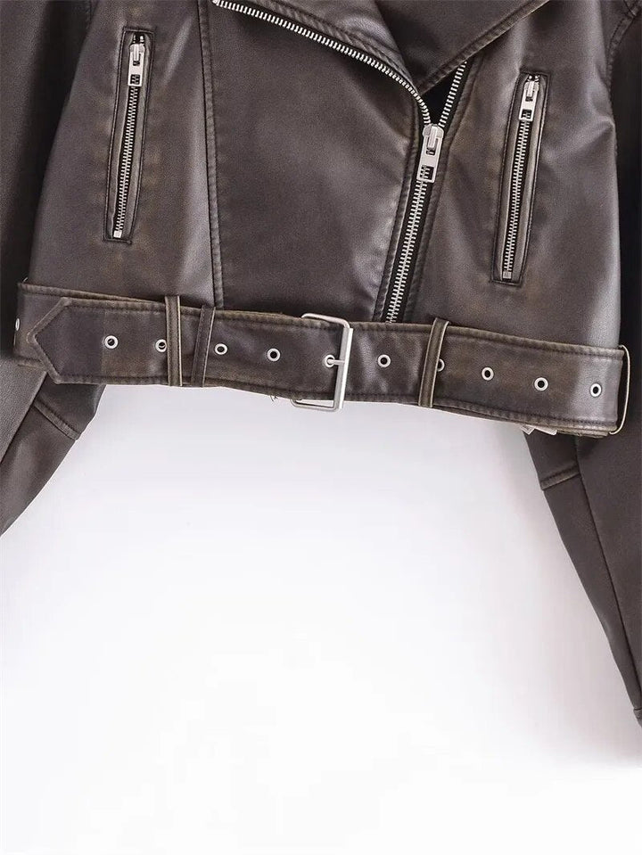 Drune | Kurz Geschnittene Bikerjacke - Vintage & Stilvoll