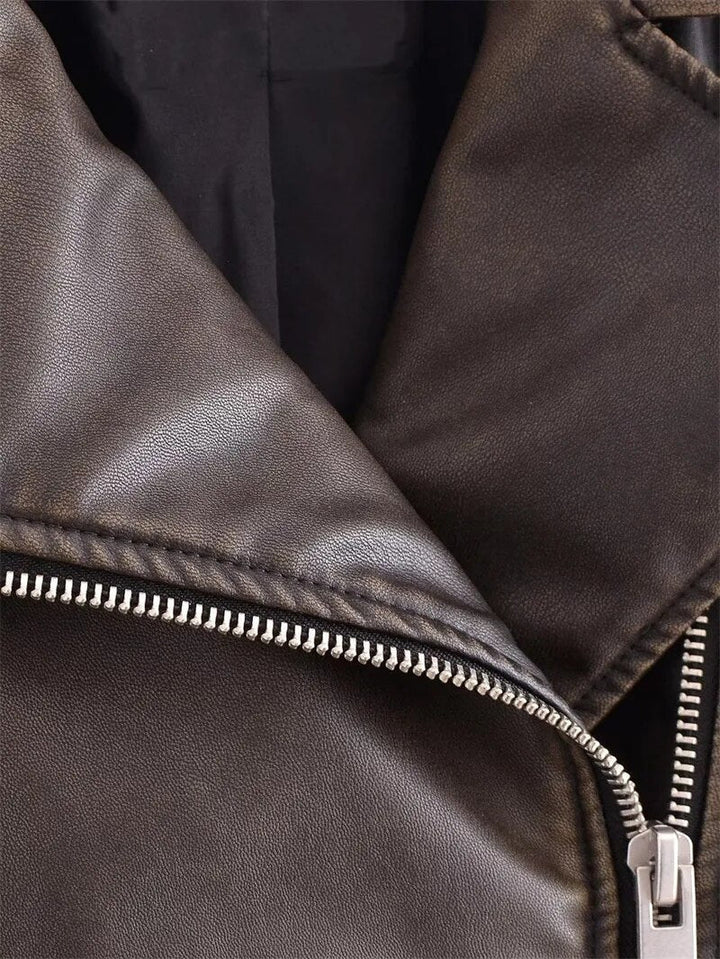 Drune | Kurz Geschnittene Bikerjacke - Vintage & Stilvoll