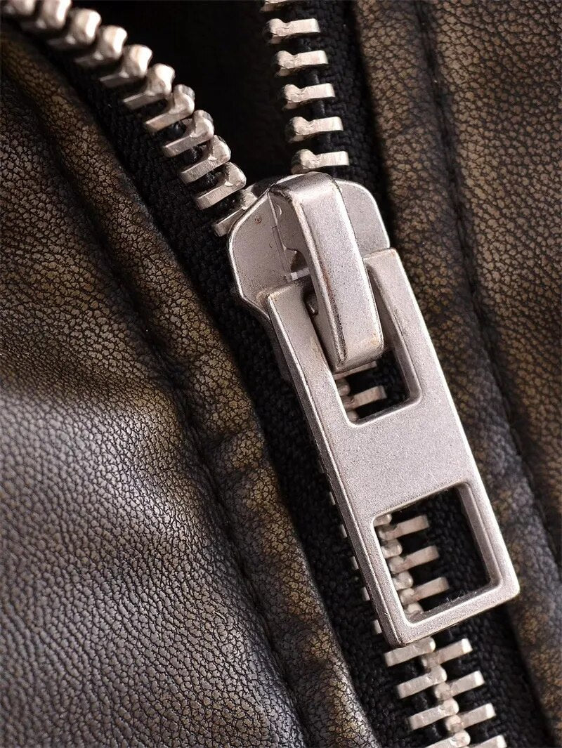 Drune | Kurz Geschnittene Bikerjacke - Vintage & Stilvoll