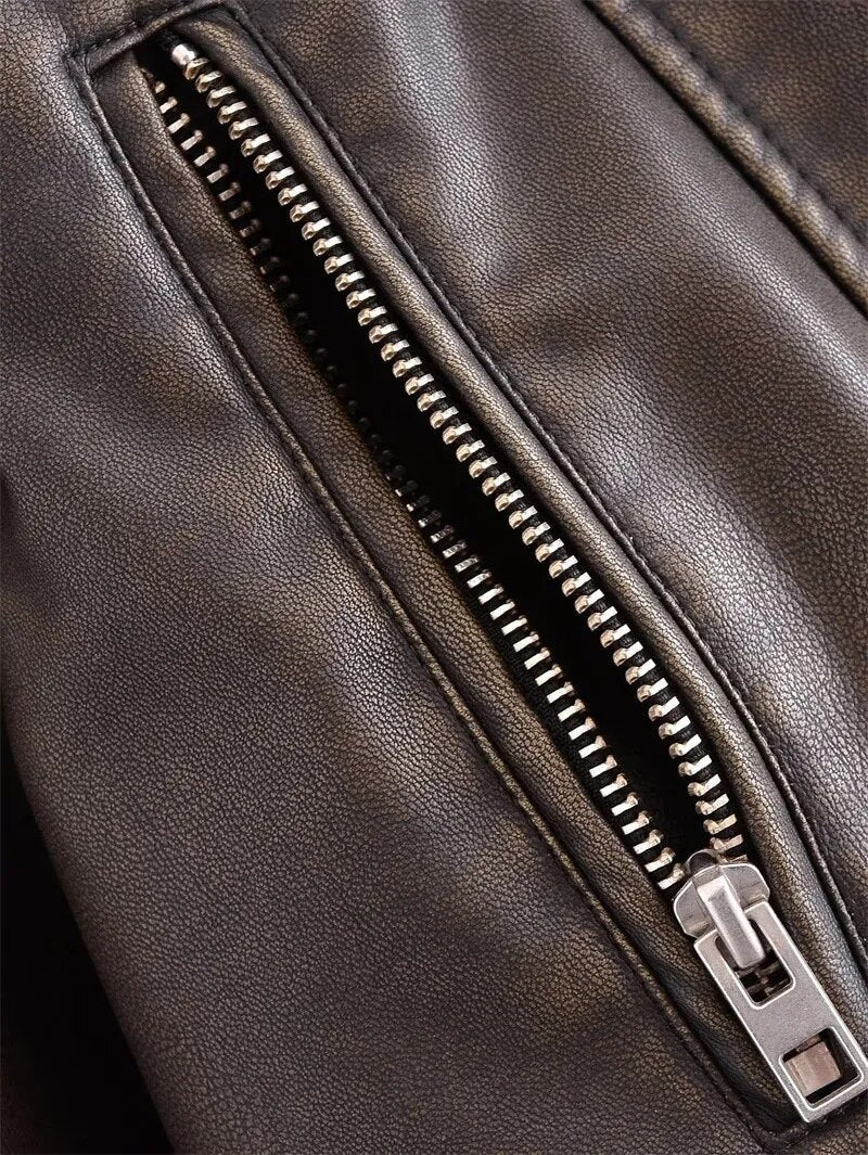 Drune | Kurz Geschnittene Bikerjacke - Vintage & Stilvoll