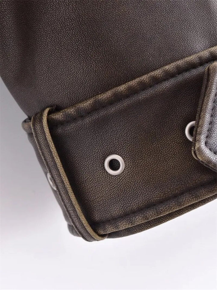 Drune | Kurz Geschnittene Bikerjacke - Vintage & Stilvoll