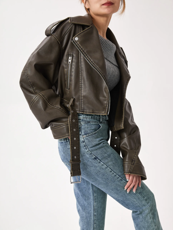 Drune | Kurz Geschnittene Bikerjacke - Vintage & Stilvoll