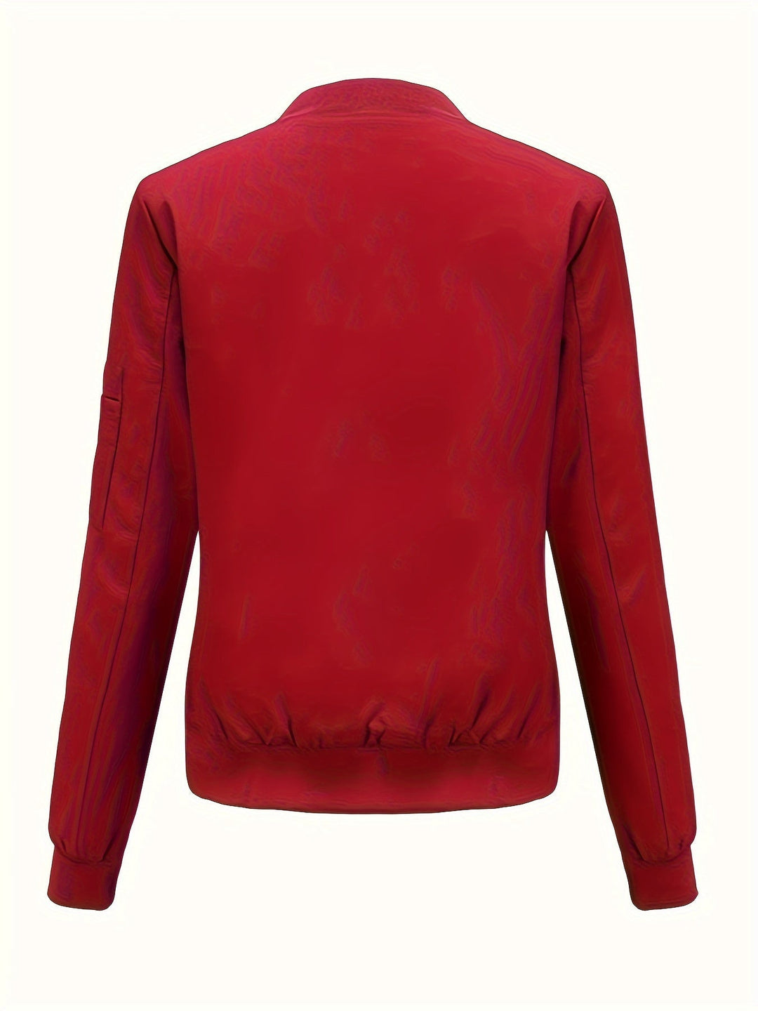 Drune | Einfarbige Polyester-Bomberjacke mit Baseballkragen und Reißverschlusstasche