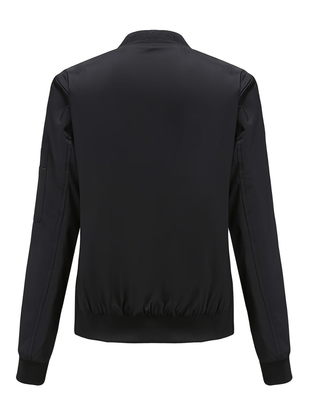 Drune | Einfarbige Polyester-Bomberjacke mit Baseballkragen und Reißverschlusstasche