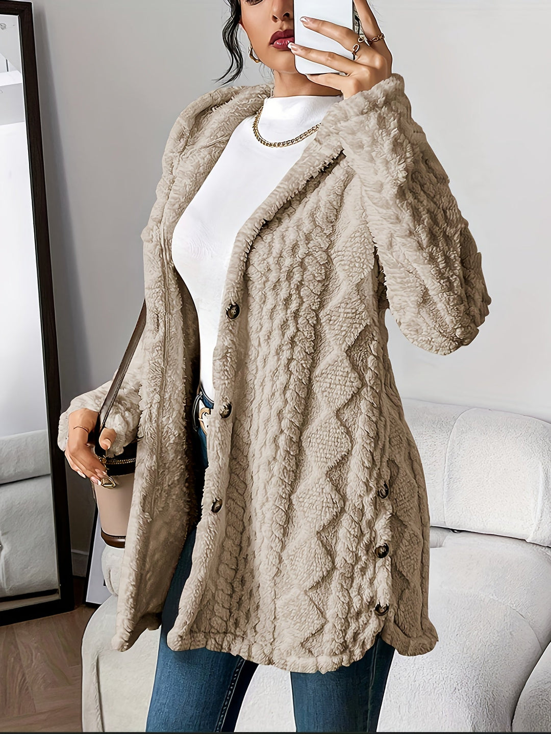 Drune | Flauschige Teddy-Hoodie-Jacke