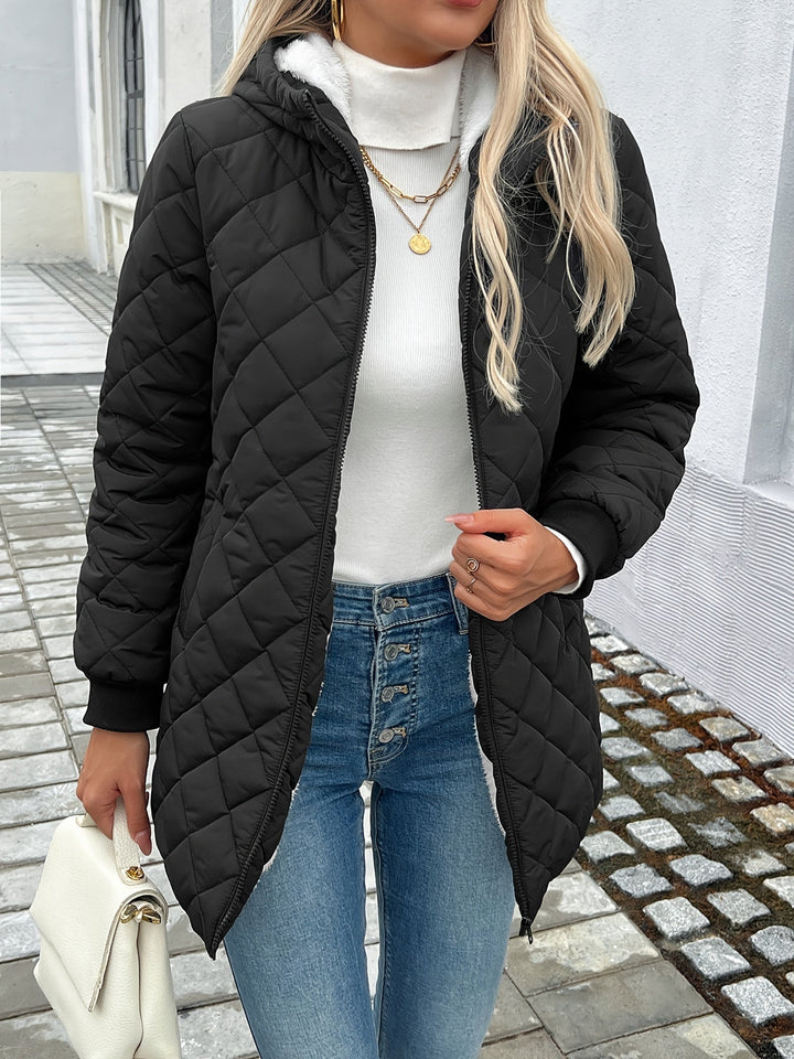 Drune | Gepolsterte Puffy-Jacke mit Reißverschluss und Kunstfellfutter