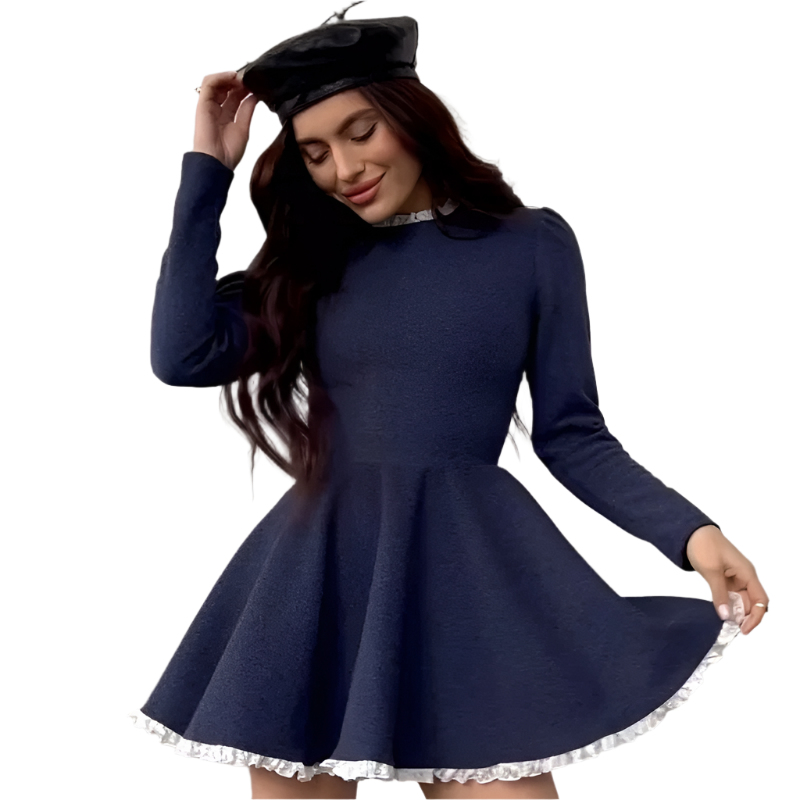 Drune | Weibliche Spitzen A-Linien Mini Kleid