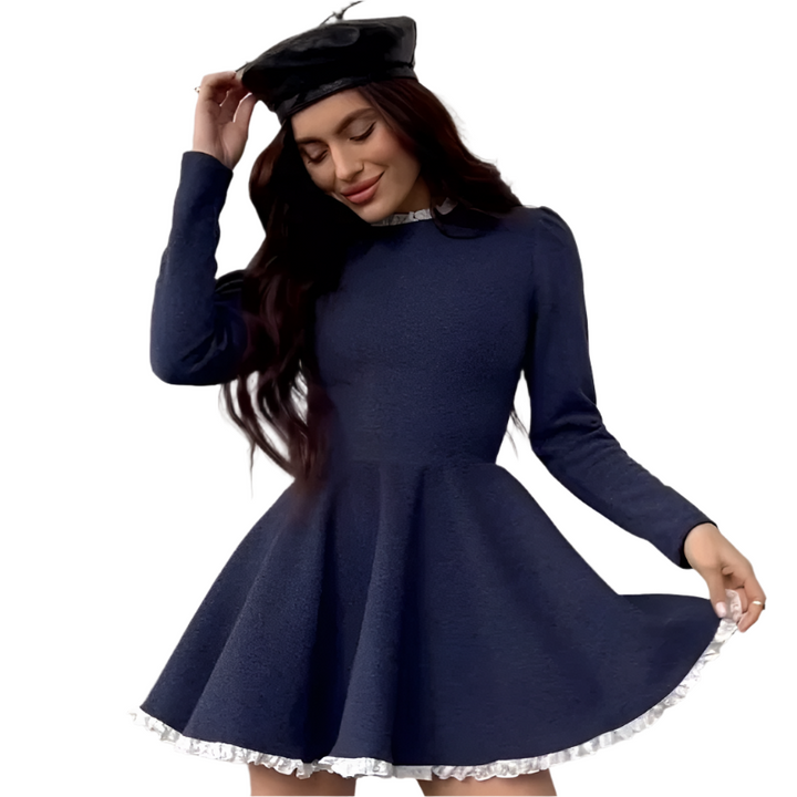Drune | Weibliche Spitzen A-Linien Mini Kleid