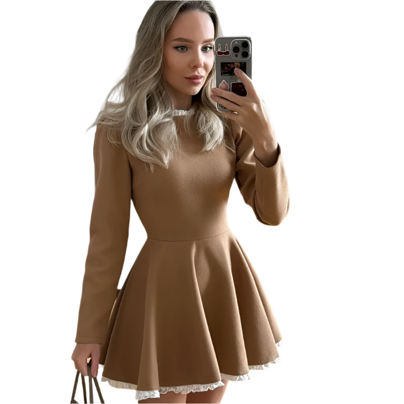 Drune | Weibliche Spitzen A-Linien Mini Kleid