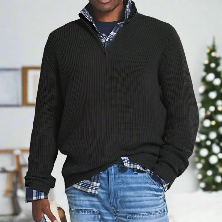 Drune | Baumwoll-Quarter-Zip-Pullover lässig geschnittenes Sweatshirt