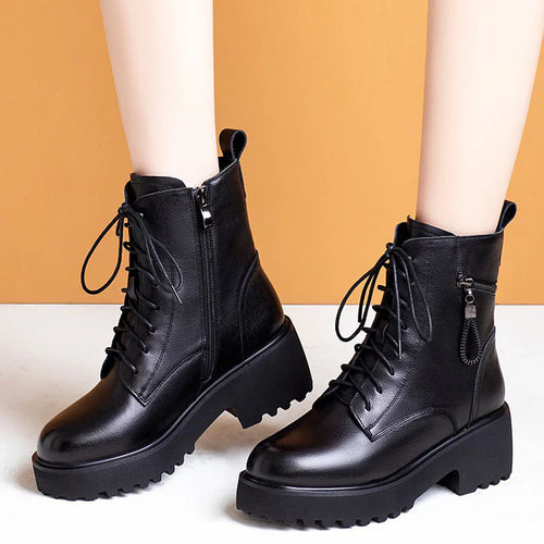 Drune | Cozy Chic Damen Chunky Heel Pelzgefütterte Winterstiefel
