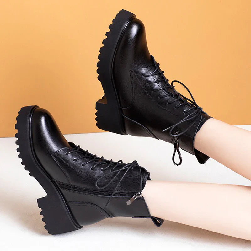 Drune | Cozy Chic Damen Chunky Heel Pelzgefütterte Winterstiefel