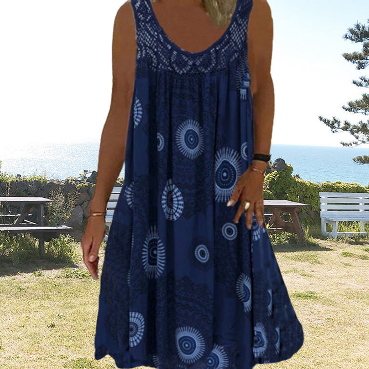 Drune | Luftiges Sommerkleid Mit Print & O-Ausschnitt