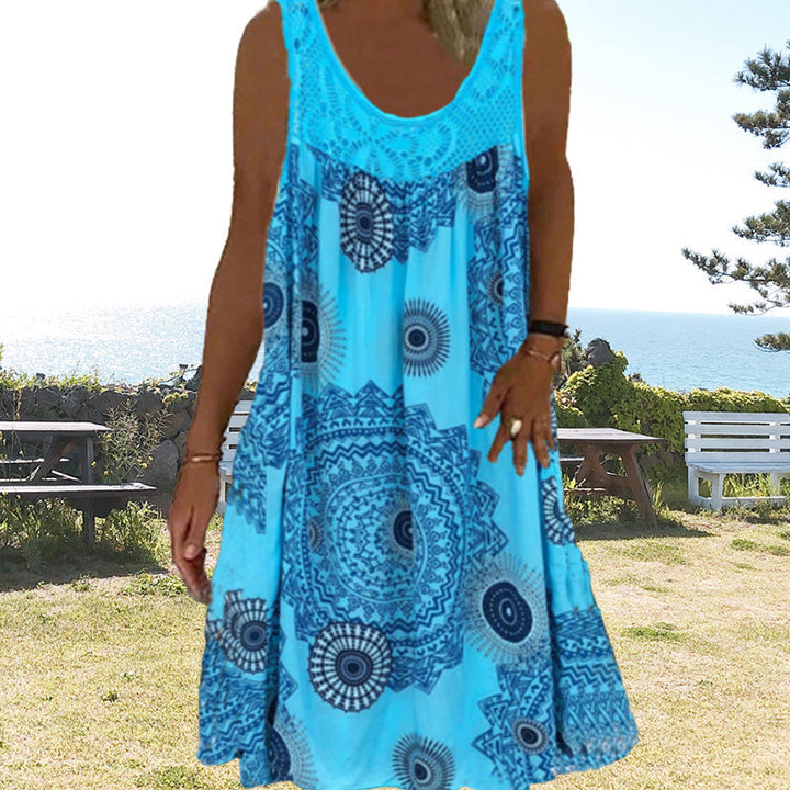 Drune | Luftiges Sommerkleid Mit Print & O-Ausschnitt