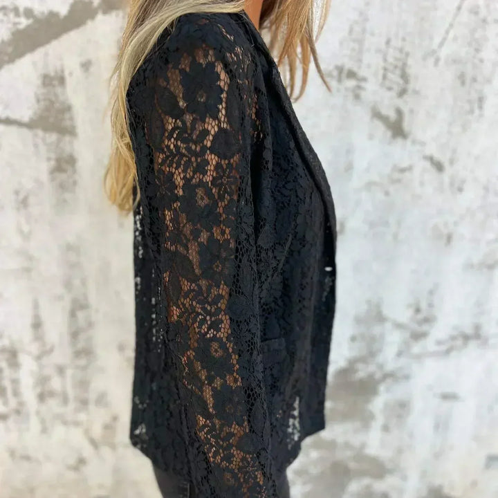 Drune | Blusenjacke Leicht Transparenter Look Elegant mit Klassischem Kragen
