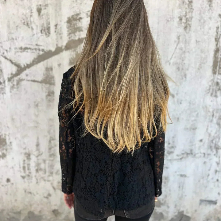 Drune | Blusenjacke Leicht Transparenter Look Elegant mit Klassischem Kragen