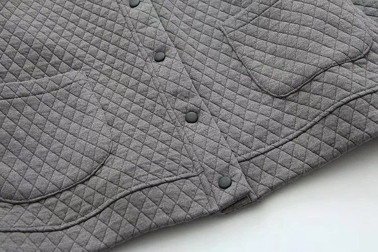 Drune | Frühling Übergröße Karierte Strickjacke