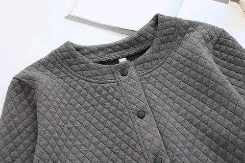 Drune | Frühling Übergröße Karierte Strickjacke