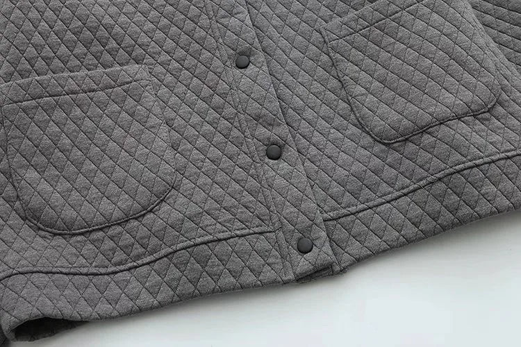 Drune | Frühling Übergröße Karierte Strickjacke
