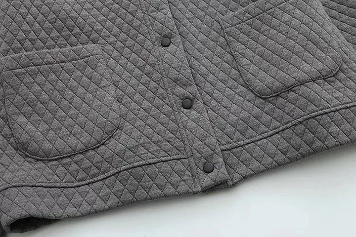 Drune | Frühling Übergröße Karierte Strickjacke