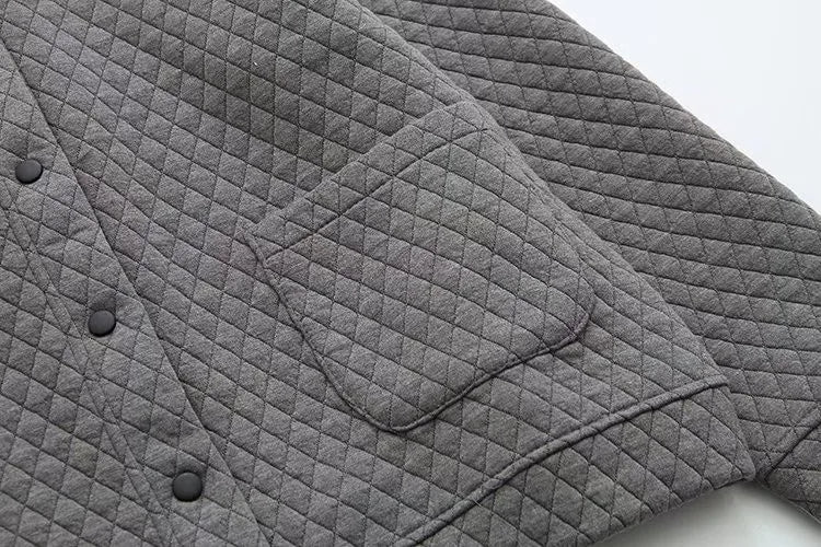 Drune | Frühling Übergröße Karierte Strickjacke