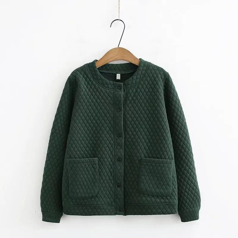 Drune | Frühling Übergröße Karierte Strickjacke