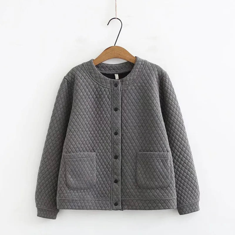 Drune | Frühling Übergröße Karierte Strickjacke