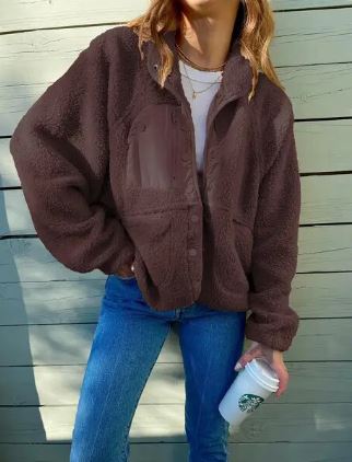 Drune | Winter Fleecejacke mit Knopfverschluss