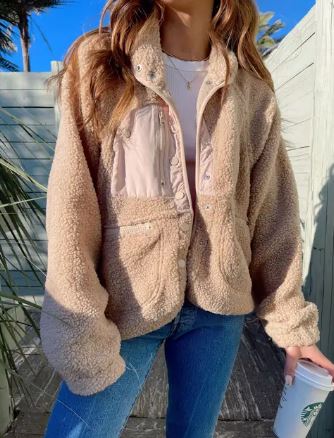 Drune | Winter Fleecejacke mit Knopfverschluss